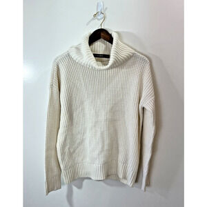 Lauren Ralph Lauren Womens Wool Blend Sweater‎ Sz M Cream Minimal Old Money NWOT